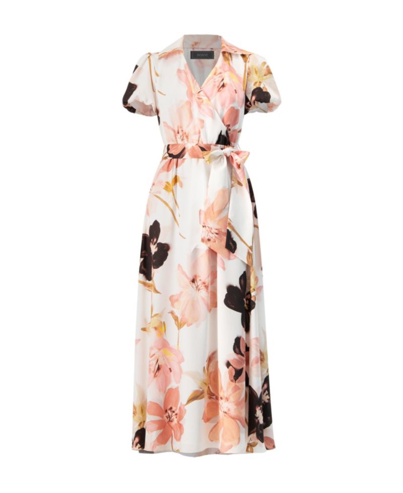 Women's Short Sleeve V-Neck Collared Maxi Dress