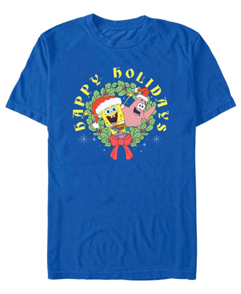 Men's SpongeBob Holiday Wreath Joy T-Shirt
