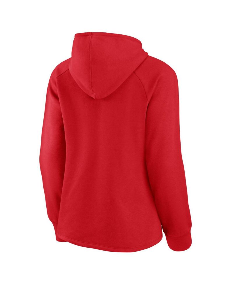 Women's Red Washington Nationals Perfect Play Raglan Pullover Hoodie