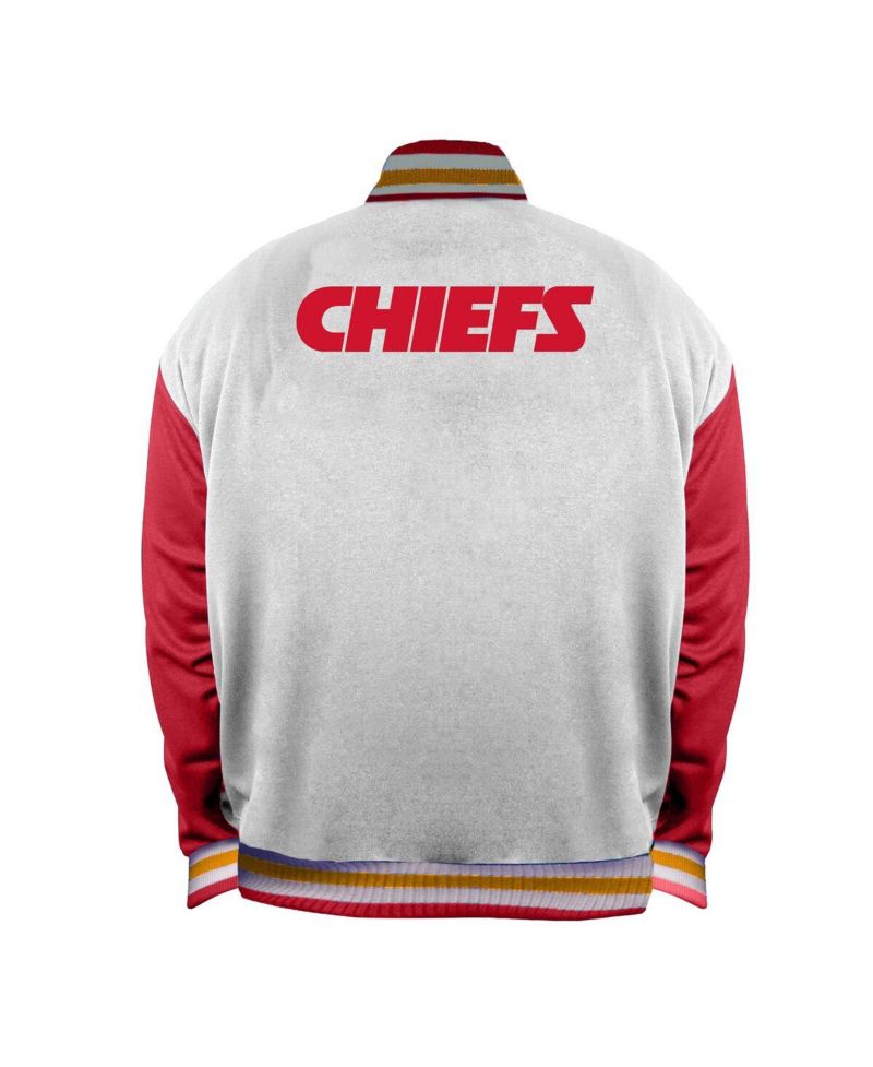 Women's White Kansas City Chiefs Plus Size Full-Snap Satin Jacket
