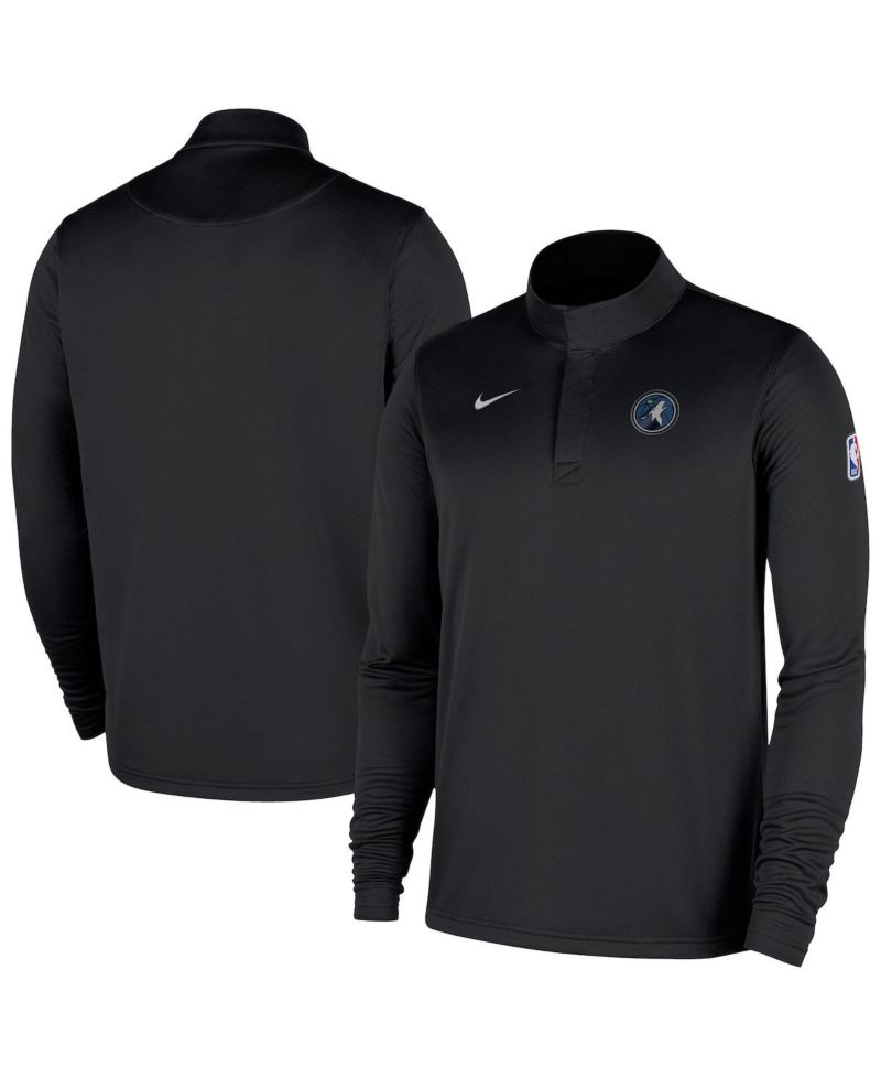 Men's Black Minnesota Timberwolves 2025/26 Authentic Coaches Quarter-Zip Pullover Jacket