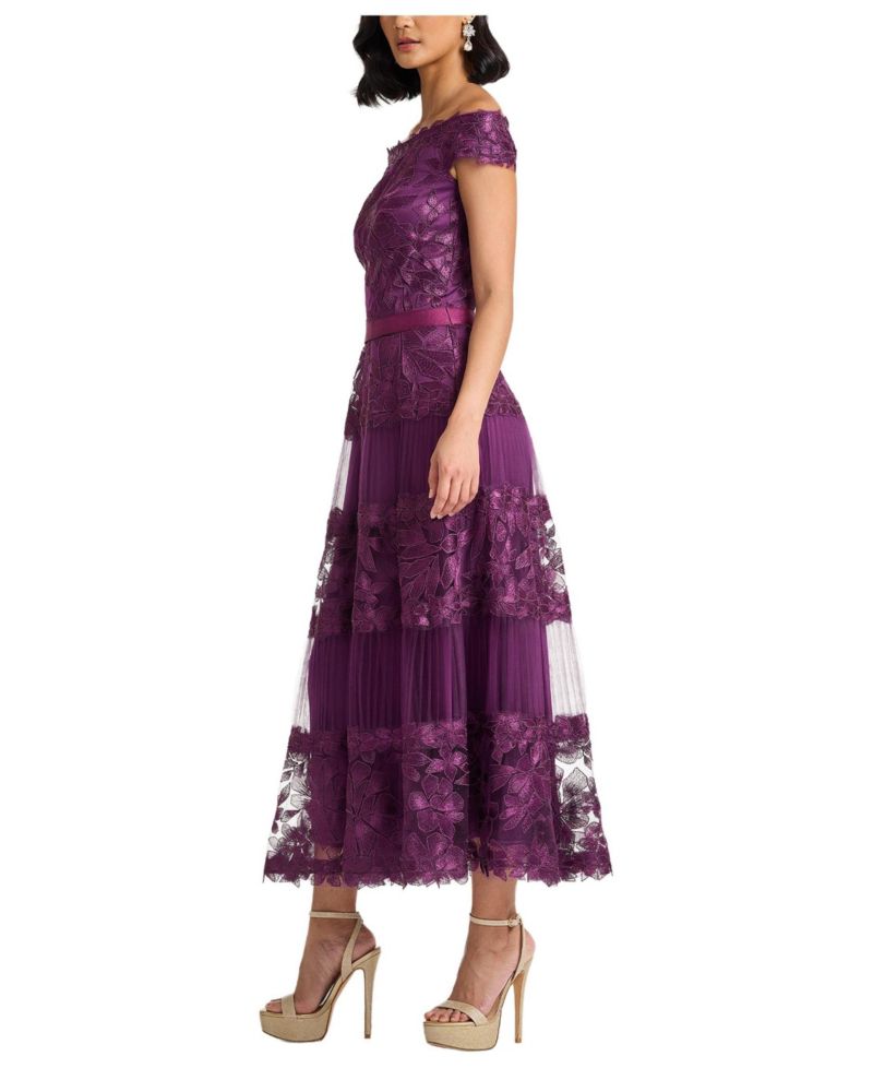 Women's Adriane Floral Embroidered Tea-Length Dress
