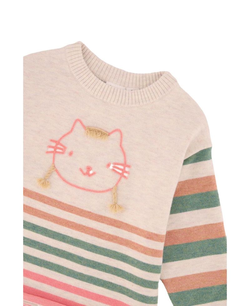 Baby Girl (12M -24M) Knitted Stripe Sweater