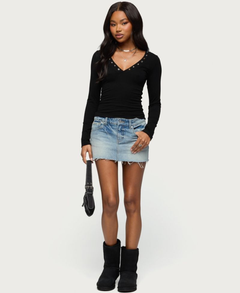 Women's Rossie Stud and Button Top