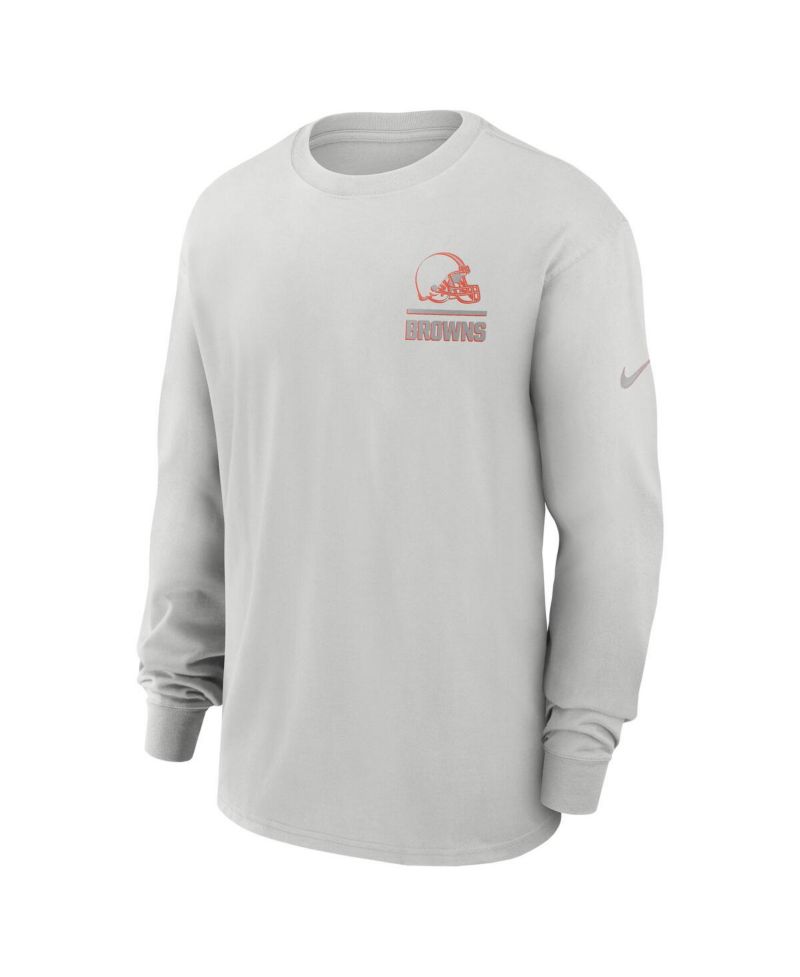 Men's Gray Cleveland Browns Essential Heavy Max90 Long Sleeve T-Shirt