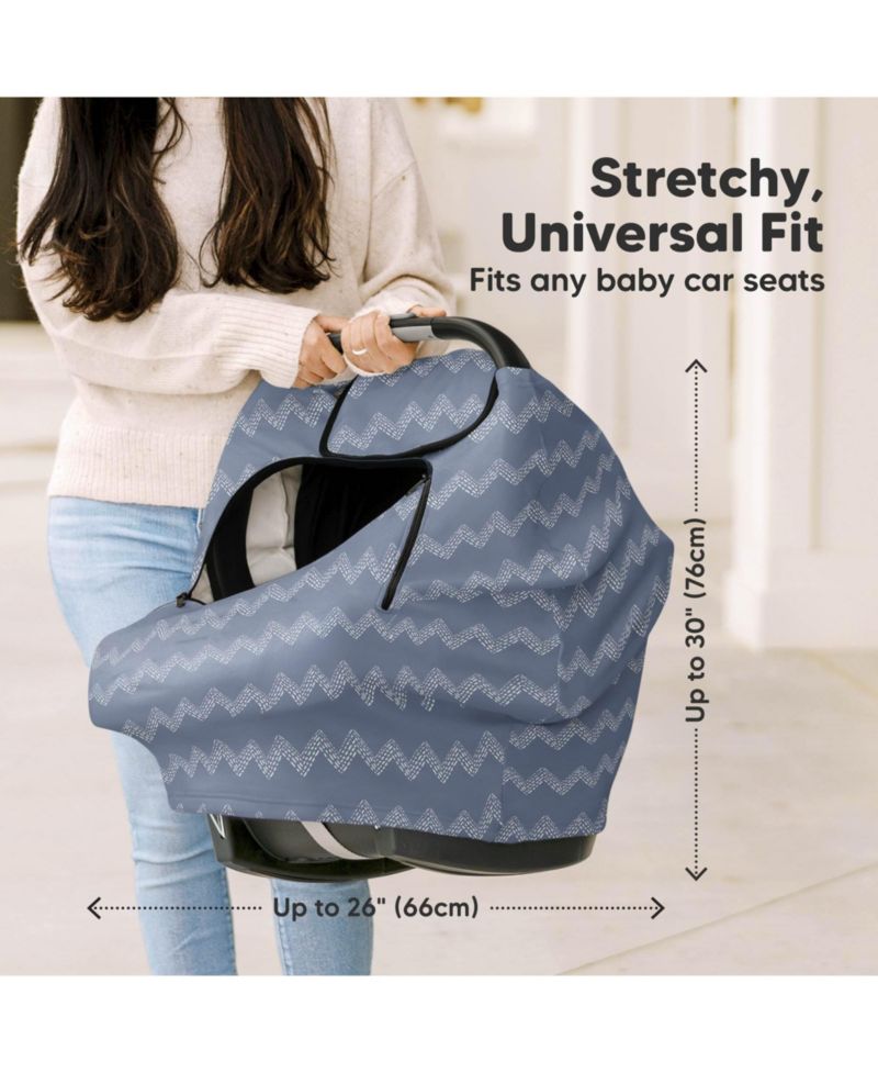 Warmzy Baby Car Seat Cover, Universal Stretch Fit Infant Carseat Covers for Babies, Winter Carseat Canopy