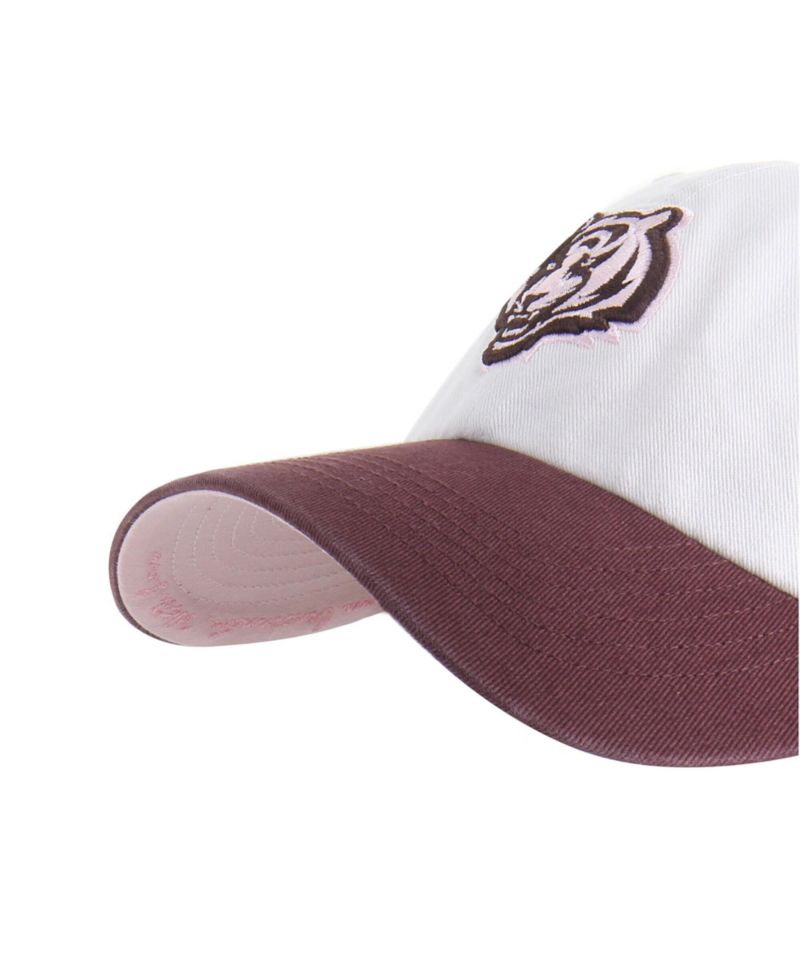 Men's and Women's Stone/Burgundy Cincinnati Bengals Love Letter Clean Up Adjustable Hat