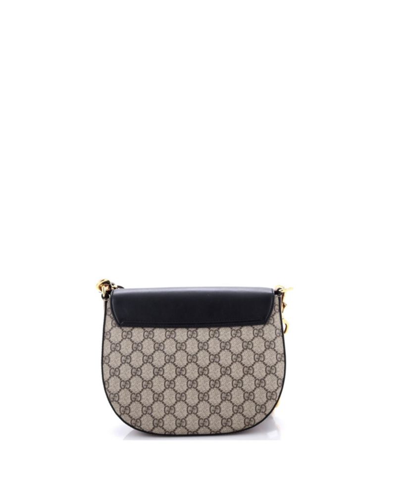 Medium Padlock Saddle Shoulder Bag GG Coated Canvas and Leather