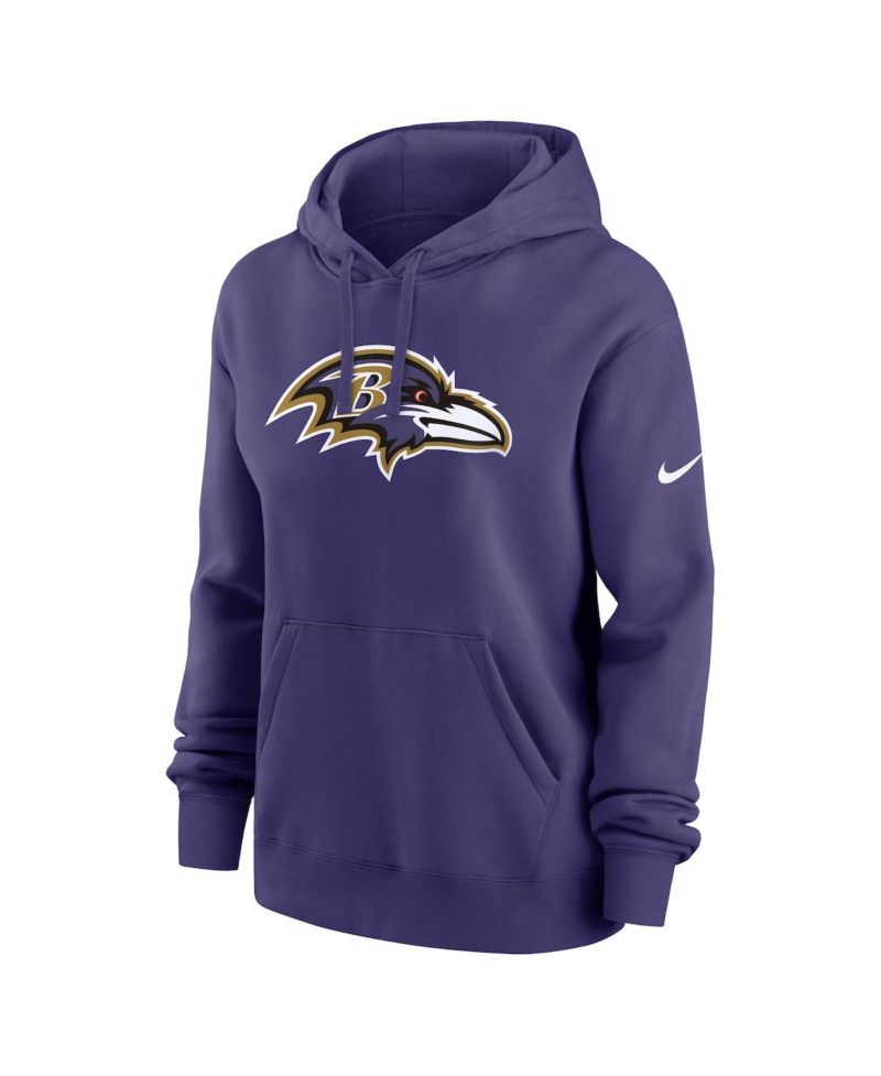 Women's Purple Baltimore Ravens Club Fleece Pullover Hoodie