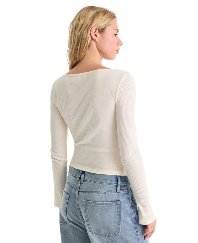 Women's Cotton Long-Sleeve Pull-On Top