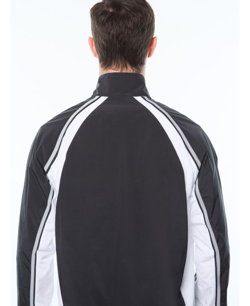 Men's Fico Contrast-Color Panels Raglan-Sleeve Track Jacket