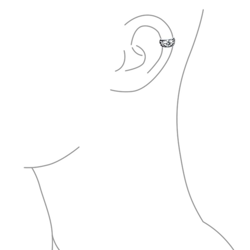 Trendy Cut-Out Flower Leaves Ear Cuff Cartilage Earrings Sterling Silver