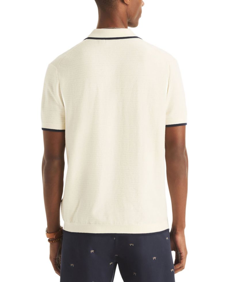 Men's Textured Short-Sleeve Polo Shirt