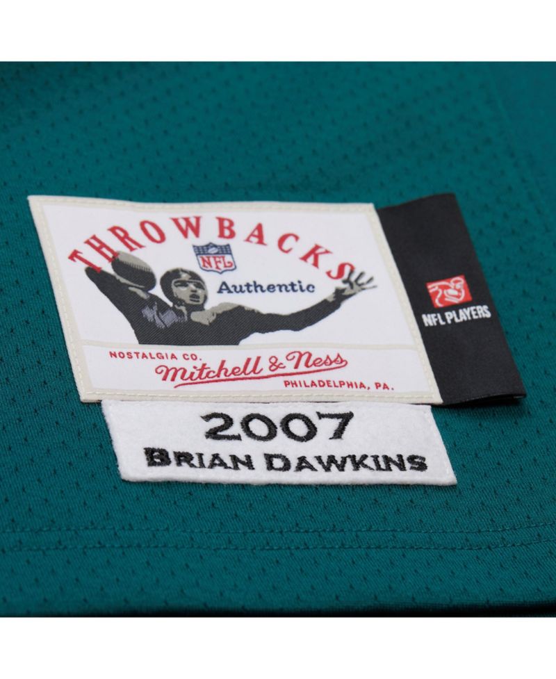 Men's Brian Dawkins Green Philadelphia Eagles 2007 Authentic Throwback Retired Player Jersey