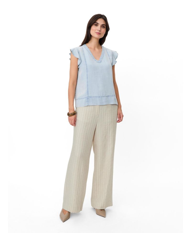 Women's Madalali Denim V-Neck Blouse