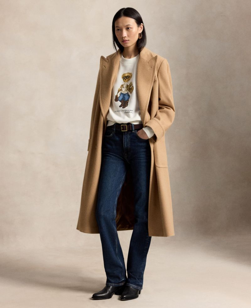 Women's Winter Polo Bear Fleece Crewneck Sweatshirt