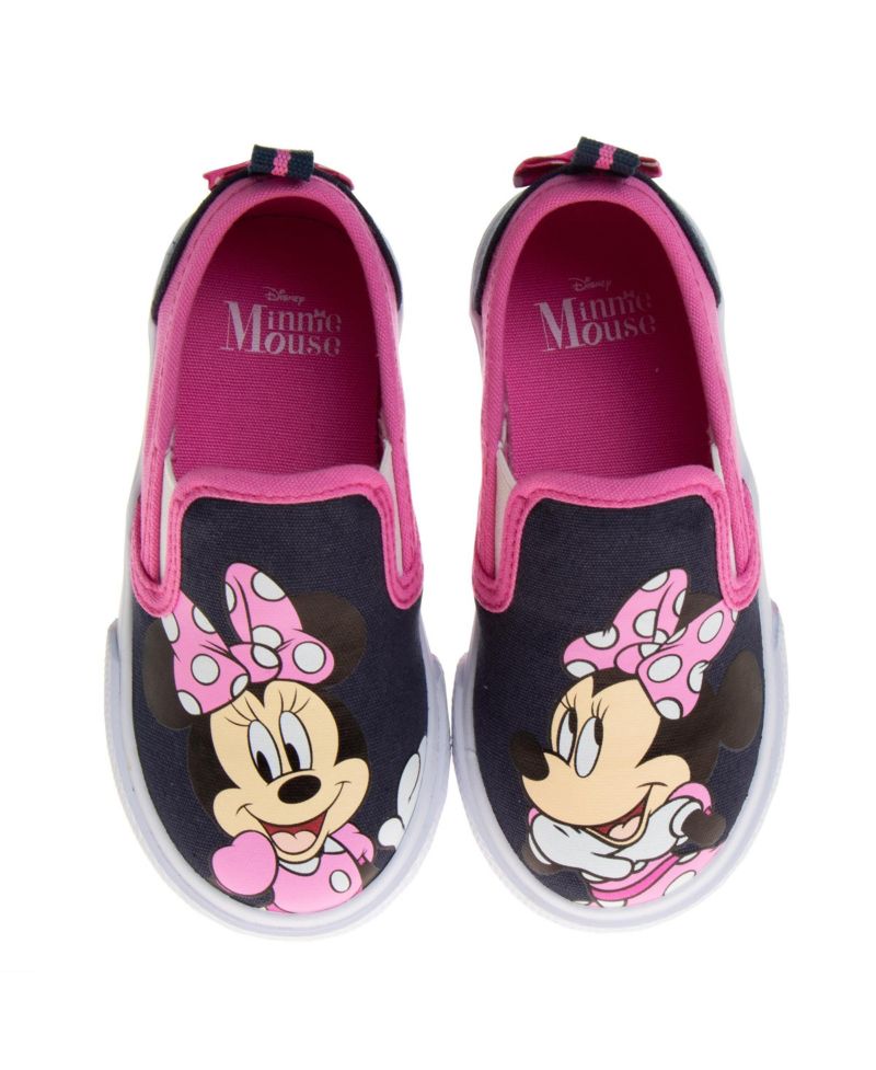 Toddler Girls Mouse Slip On Canvas Sneakers Casual Ready Comfort Fit