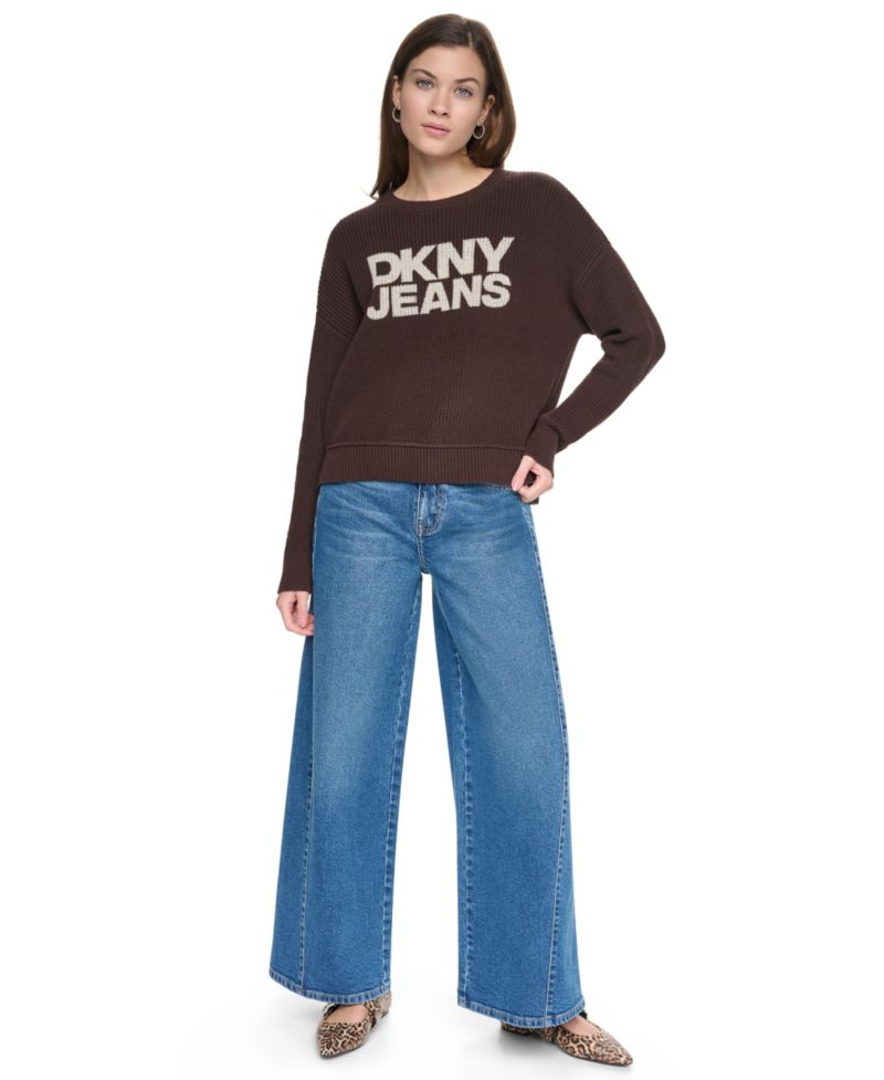 Women's Long Sleeve Hi-Low Boxy Sweater