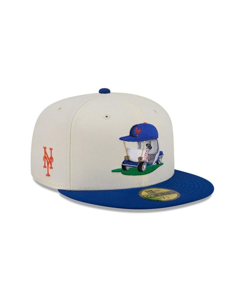 Men's Cream/Royal New York Mets Bullpen Cart 59FIFTY Fitted Hat