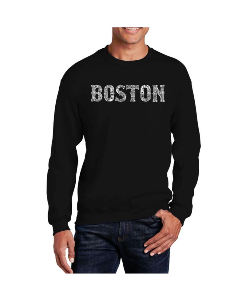 Men's Word Art Boston Neighborhoods Crewneck Sweatshirt