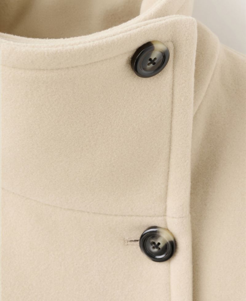 Women's Wool-Blend Funnel-Neck Coat
