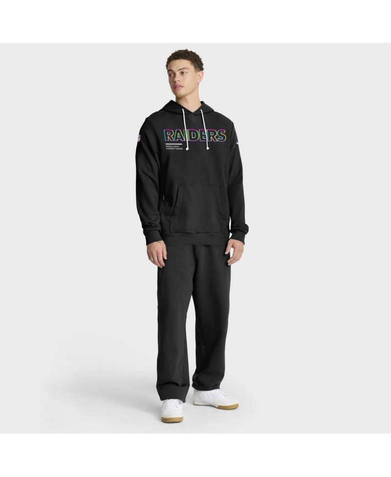 Men's Black Las Vegas Raiders 2025 NFL Crucial Catch Sideline Standard Issue Dri-FIT Hoodie
