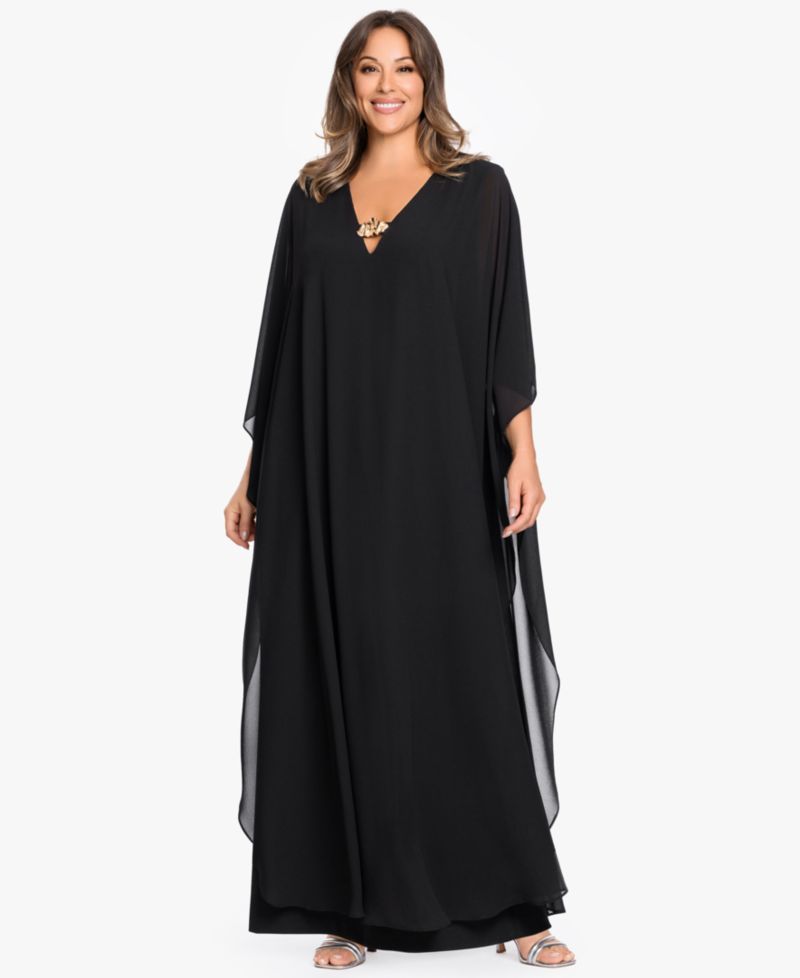 Plus Size V-Neck Long Kaftan Dress