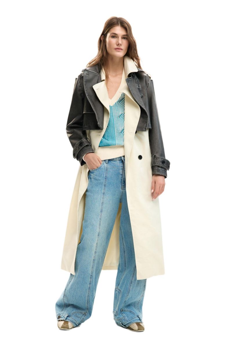 Women's Detachable trench coat combined