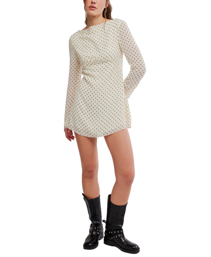 Women's Jolie Boat Neck Printed Mini Dress