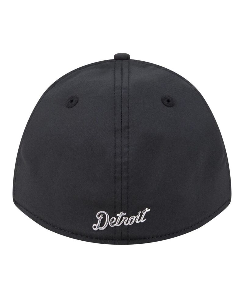 Men's Black Detroit Tigers Metallic 39THIRTY M-Crown Flex Hat
