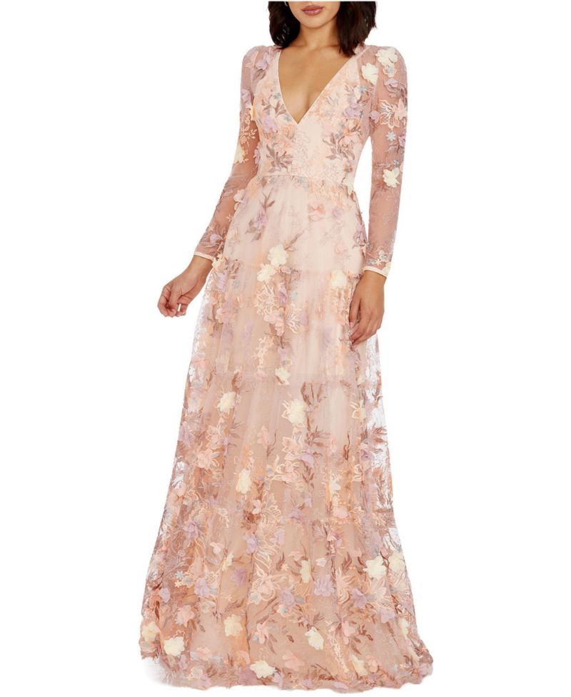 Women's Angelina Fit & Flare V-Neck Floral Dress