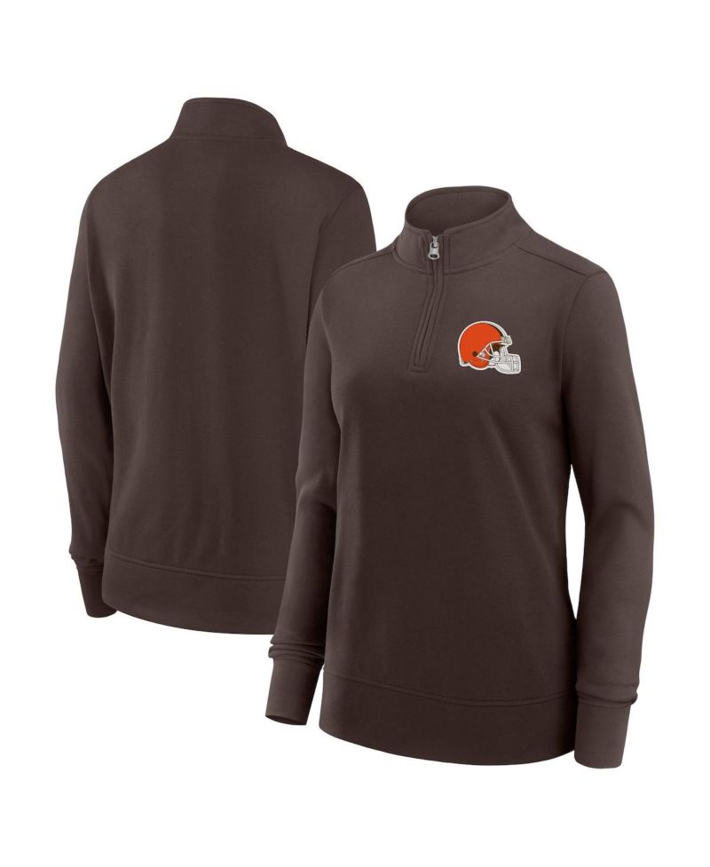 Women's Brown Cleveland Browns Velocity Quarter-Zip Jacket