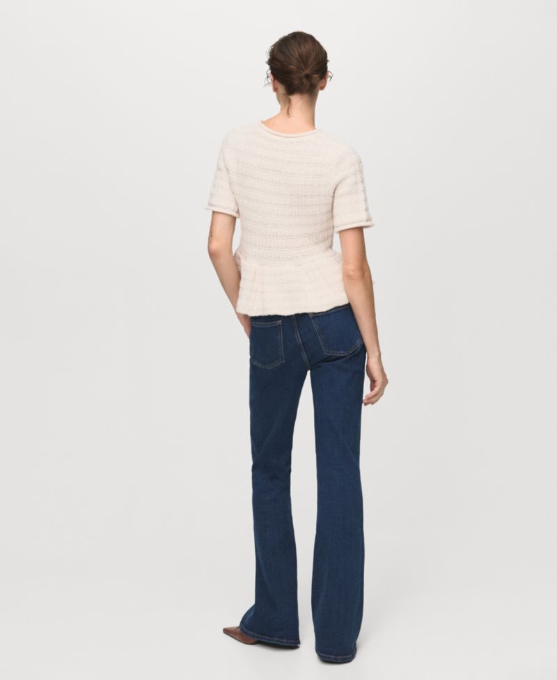Women's Ruffles Detail Textured Sweater