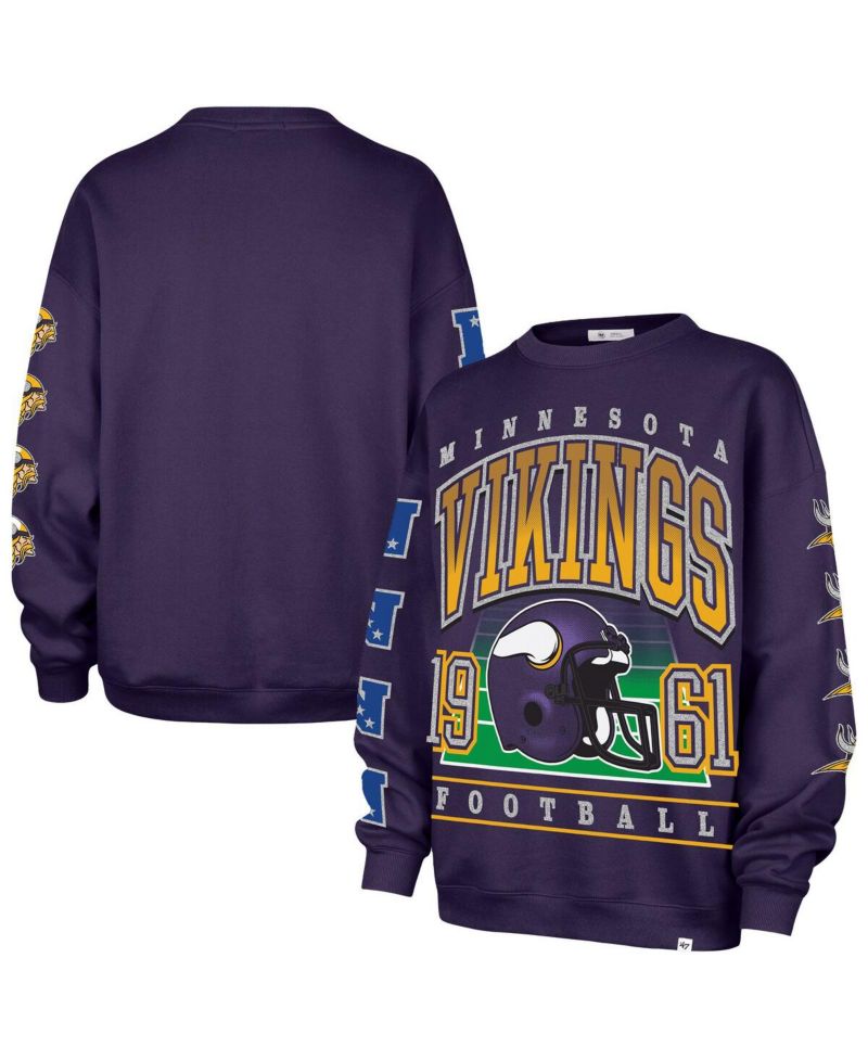 Women's Purple Minnesota Vikings Go Big Oversized Pullover Sweatshirt