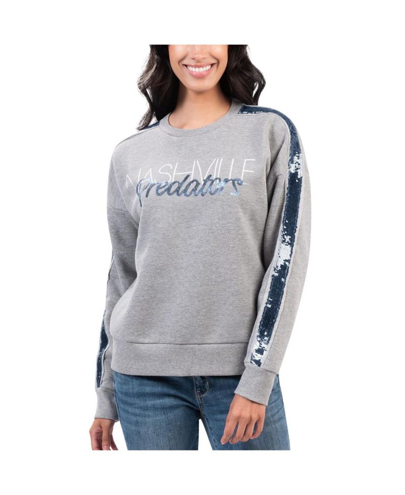 Women's Gray Nashville Predators Penalty Box Pullover Sweatshirt