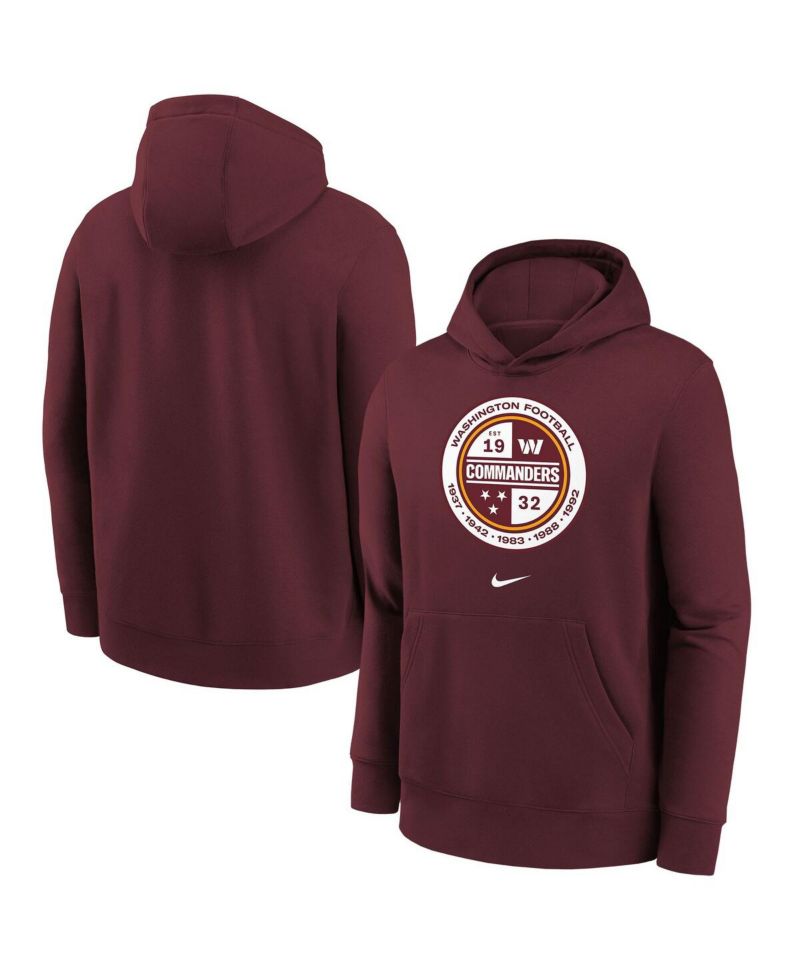 Big Boys Burgundy Washington Commanders Alternate Logo Pullover Hoodie