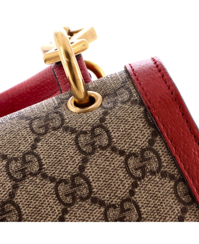Small Queen Margaret Top Handle Bag GG Coated Canvas with Leather
