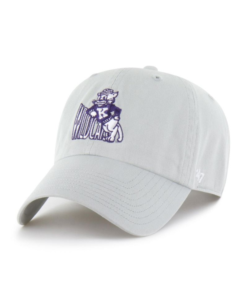 Men's '47 Gray Kansas State Wildcats Vault Clean Up Adjustable Hat