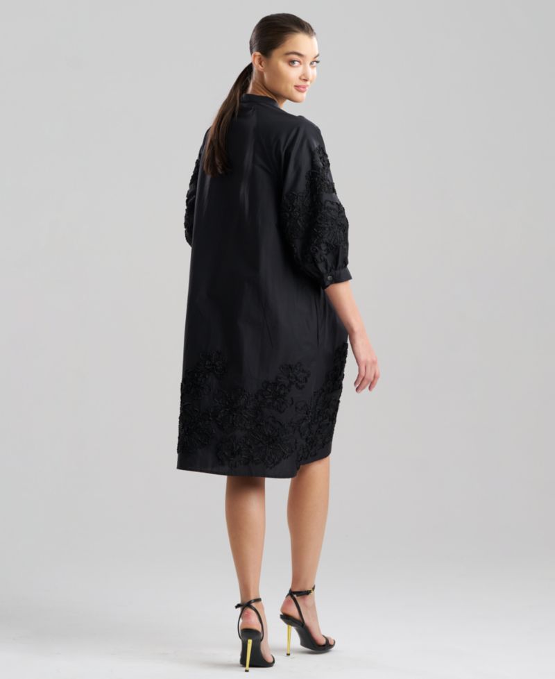 Women's Carnation Embroidery V-Neck Dress