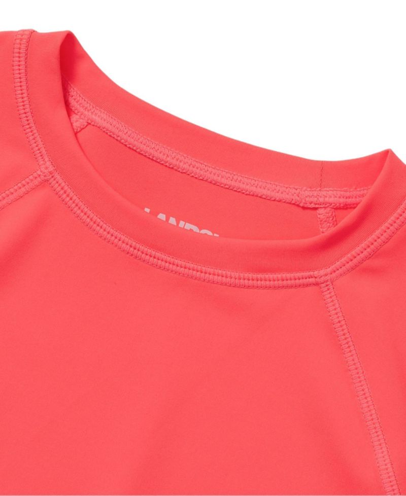 Girls Chlorine Resistant Long Sleeve Crew Neck Rash Guard Swimwear