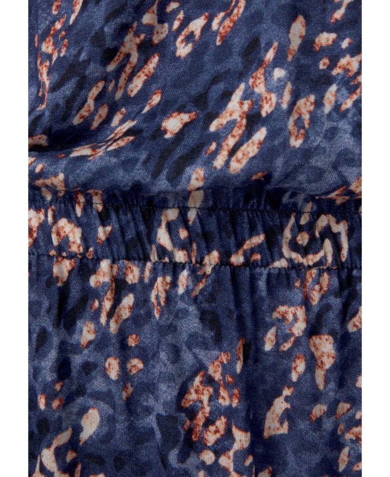 Women's Viscose Animal Print Sleeveless Elastic-Waist Maxi Dress