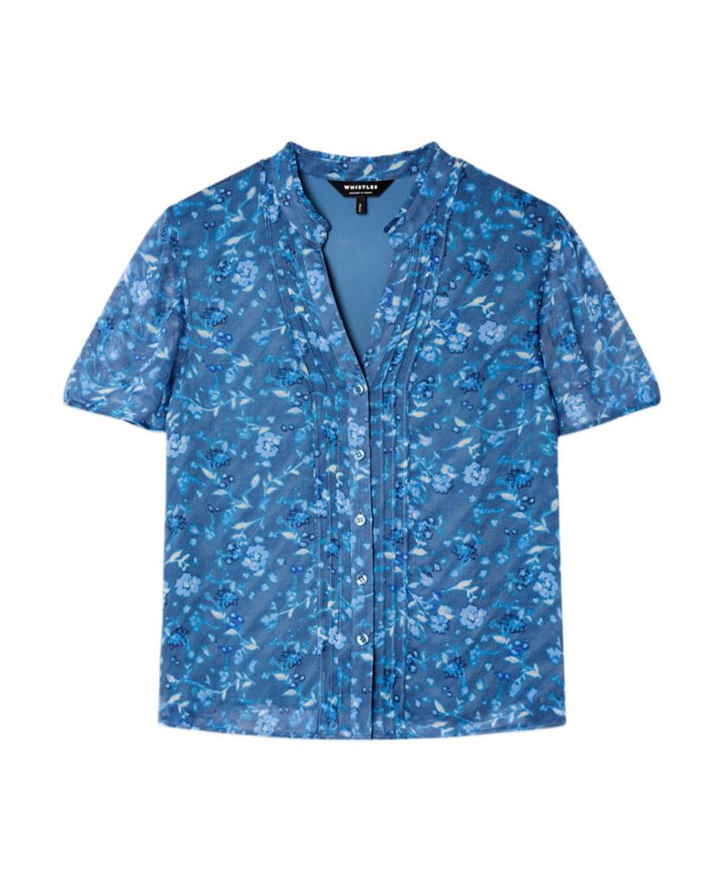 Women's Ditsy Floral V Neck-Blouse