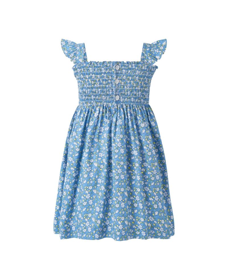 Girls 2-14 Ditsy Daisy Ruched Dress