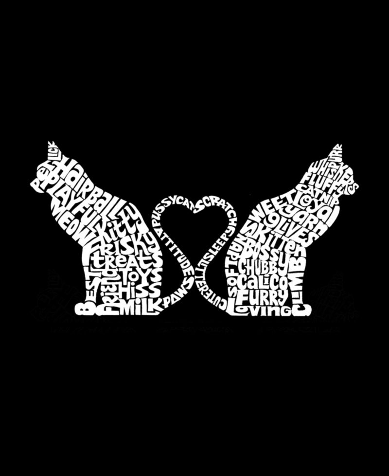 Cat Tail Hearts - Men's Word Art Hooded Sweatshirt