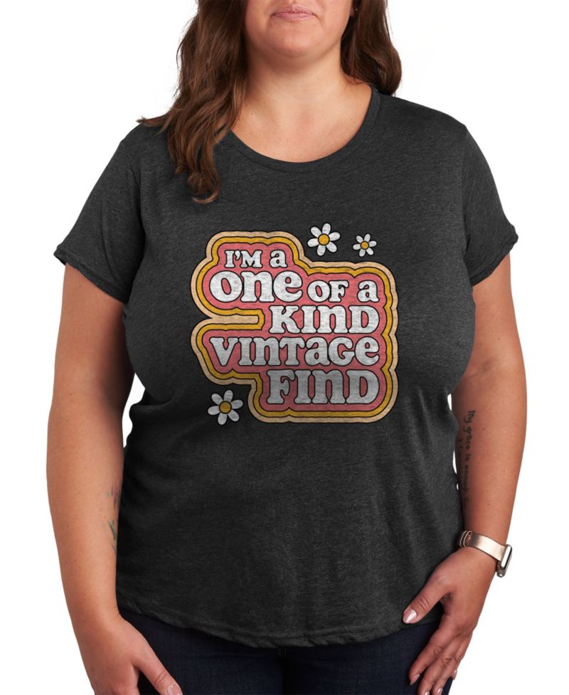 Plus Size Trendy One of A Kind Graphic Crew Neck T-Shirt