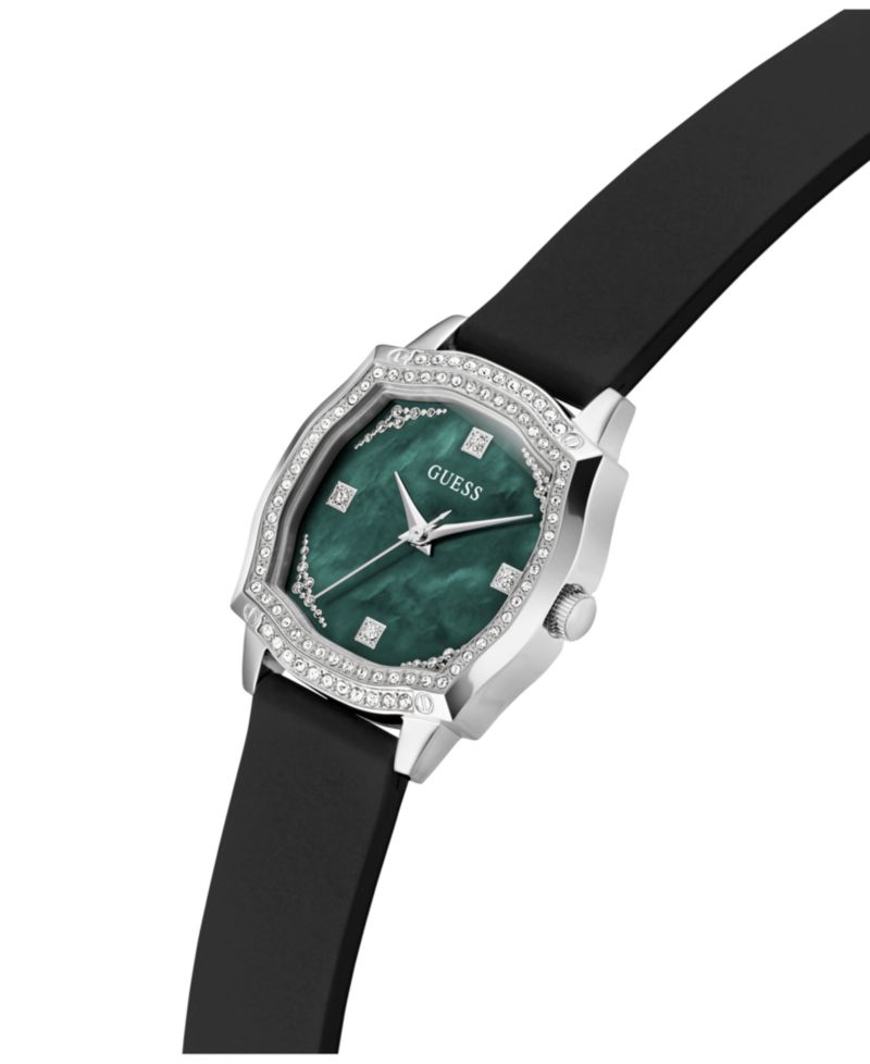Women's Black Silver Tone Analog Watch, 32mm