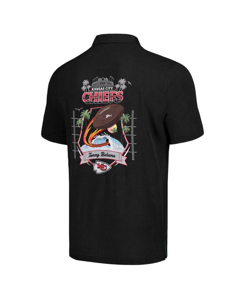 Men's Black Kansas City Chiefs Tidal Kickoff Camp Button-Up Shirt