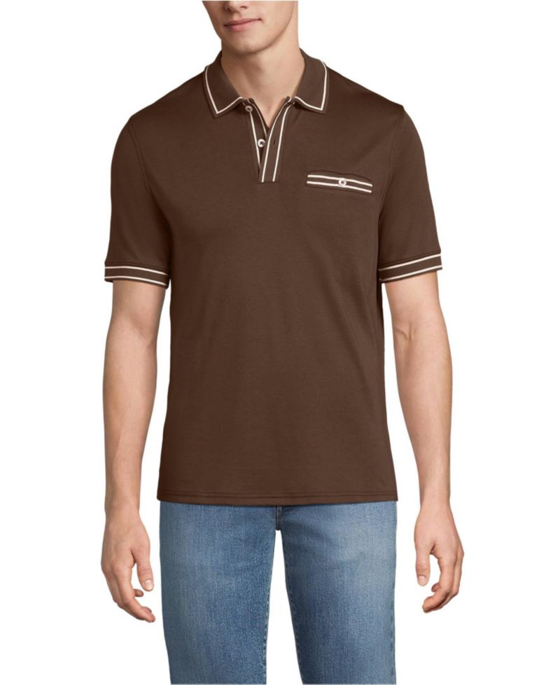 Men's Short Sleeve Tipped Welt Pocket Supima Polo