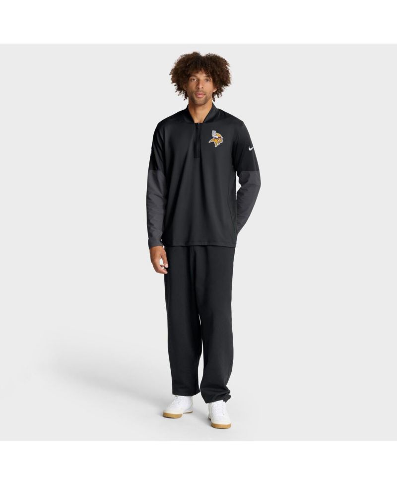 Men's Black Minnesota Vikings Sideline Dri-FIT Half-Zip Pullover Sweatshirt