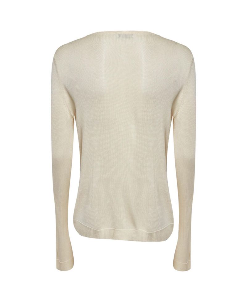 Women's Cheap And Chic Cream Knit Floral Applique Detail Cardigan